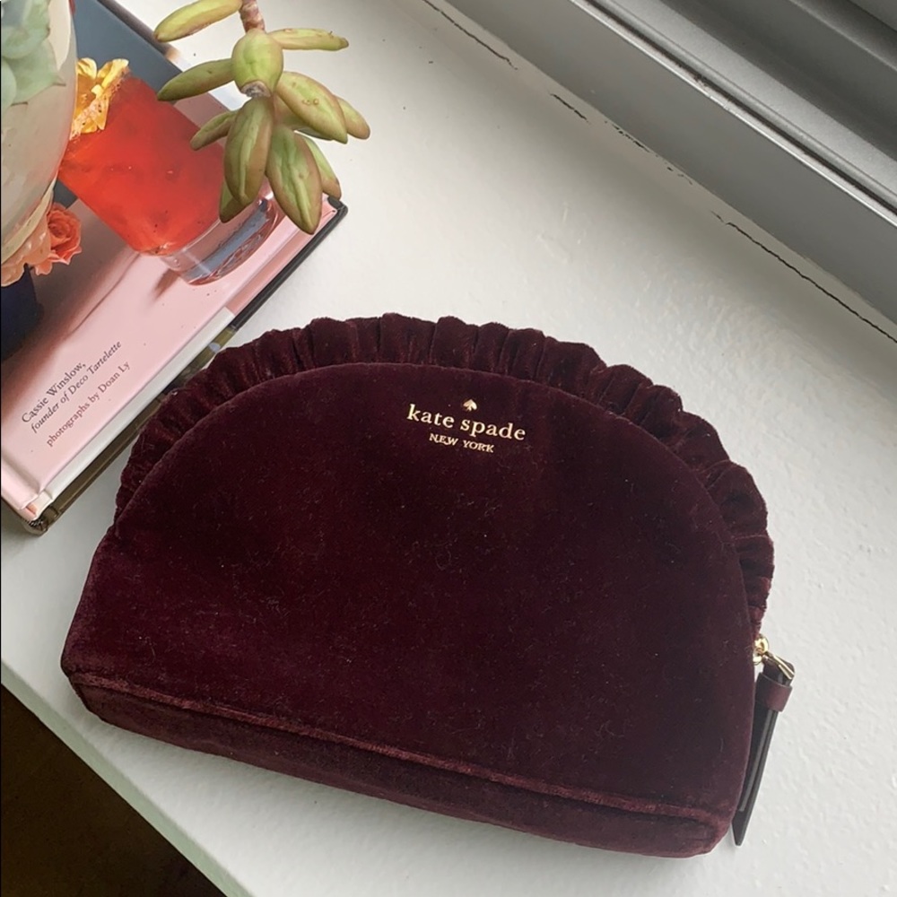 Kate Spade Velvet Makeup Bag